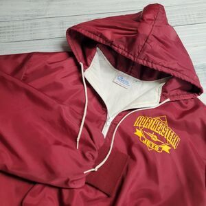 Vintage Gem Sportswear Northeastern Jets 1/4 Zip‎ Jacket Mens XL Maroon Red USA